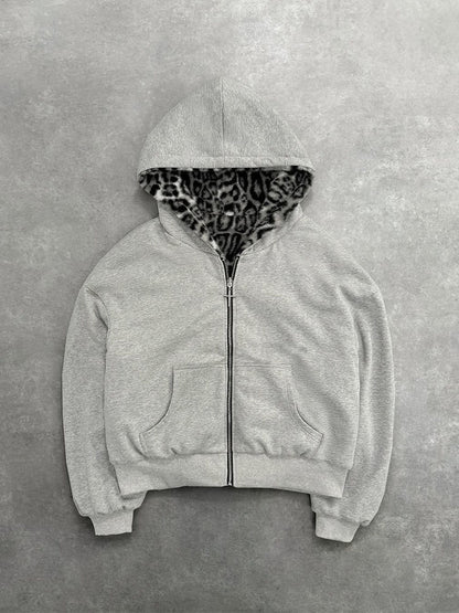 Reversible Leopard Street Hoodie