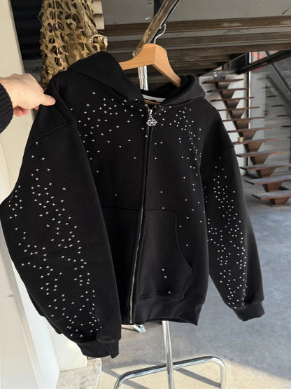 Starry Sky Rhinestone Hoodie
