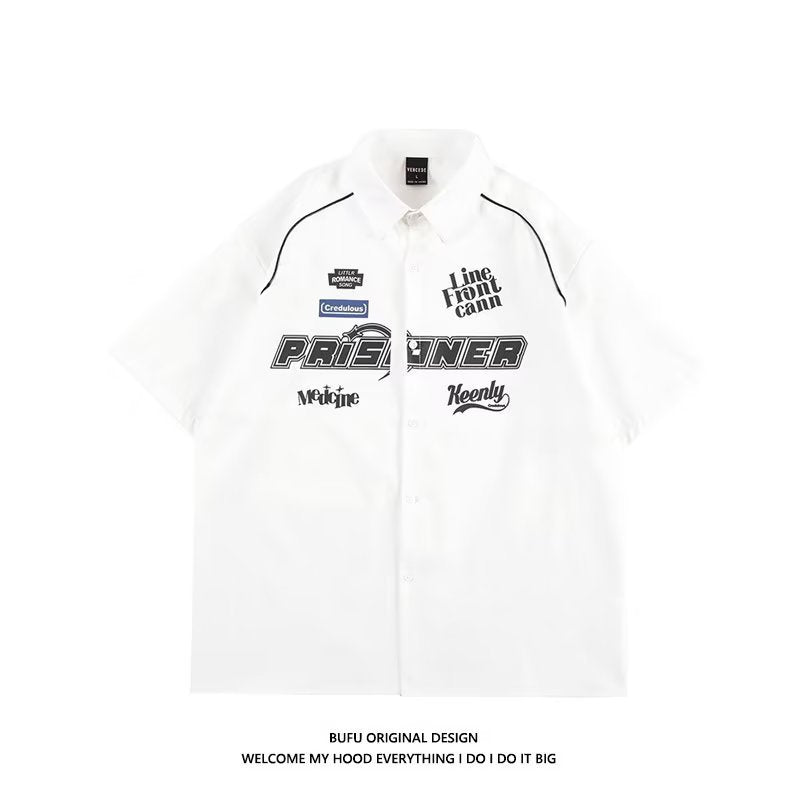 Retro Street Letter Cardigan Shirt