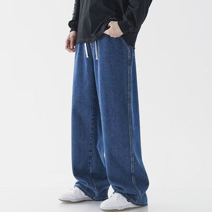 Retro Wide-Leg Straight Jeans