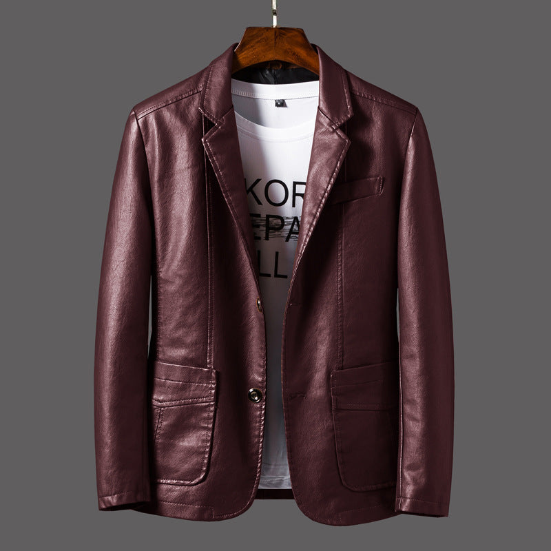 Premium Leather Suit-Collar Jacket