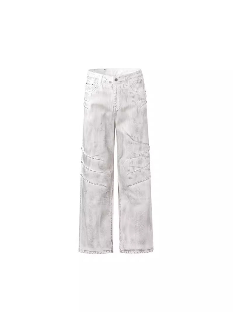 Distressed White Denim Jeans