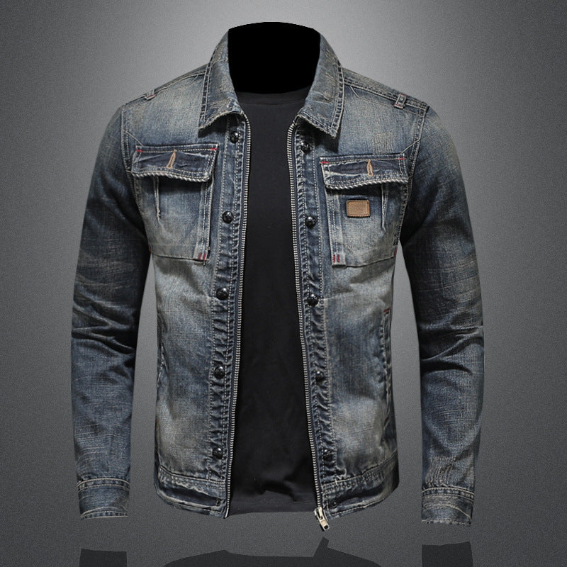Vintage Washed Denim Jacket for