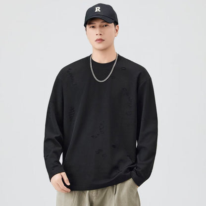 Vintage Distressed Long-Sleeve T-Shirt