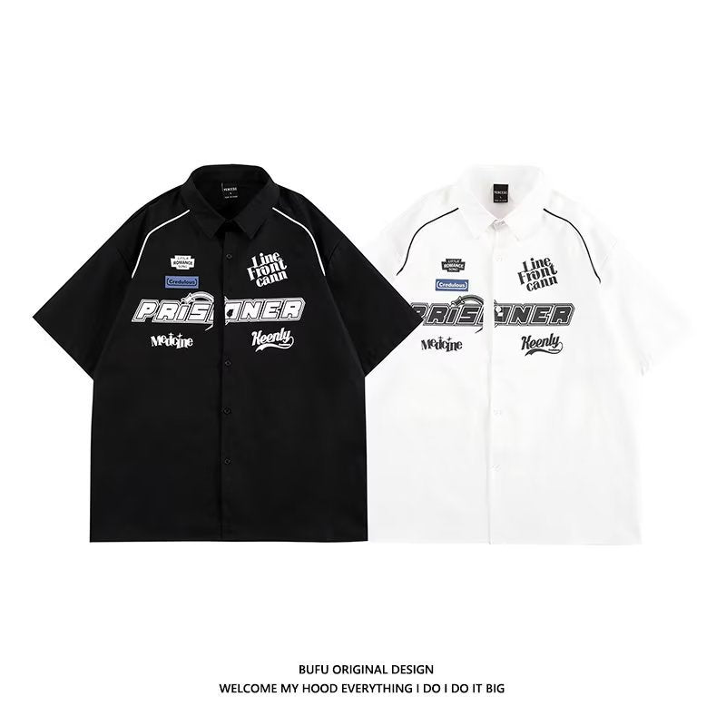 Retro Street Letter Cardigan Shirt