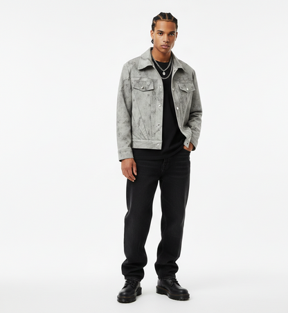 Vintage Tie-Dye Patchwork Lapel Jacket