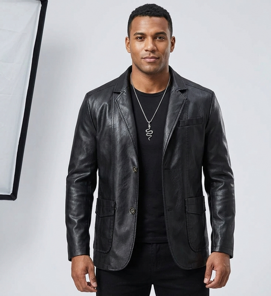 Premium Leather Suit-Collar Jacket
