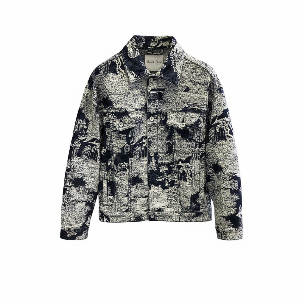 Camouflage Embroidered Denim Jacket