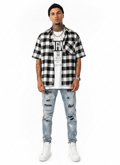 Slim-Fit Rhinestone Distressed Jeans