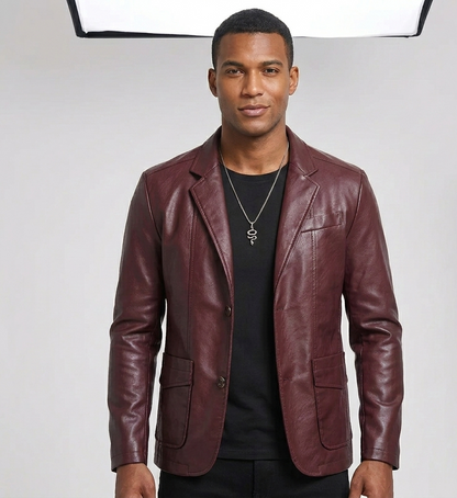 Premium Leather Suit-Collar Jacket