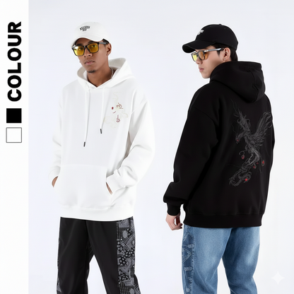 Phoenix Embroidered Oversized Hoodie