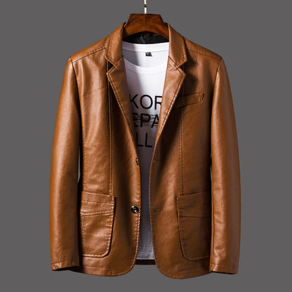 Premium Leather Suit-Collar Jacket