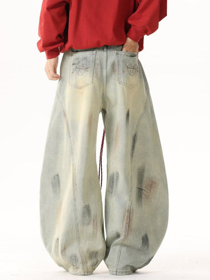 Dystopian Mud-Dyed Cargo Pants