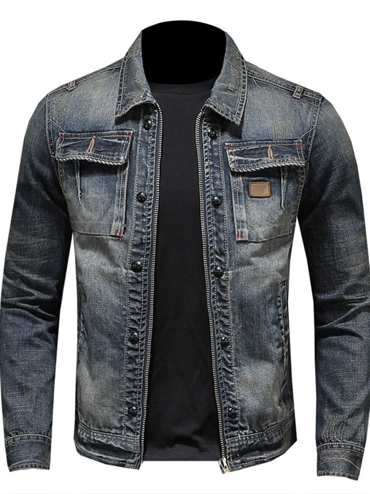 Vintage Washed Denim Jacket for