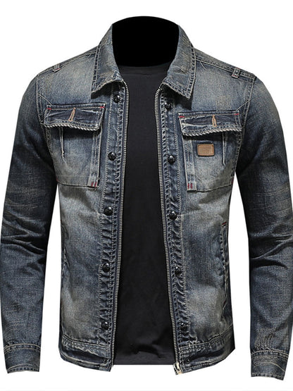 Vintage Washed Denim Jacket for