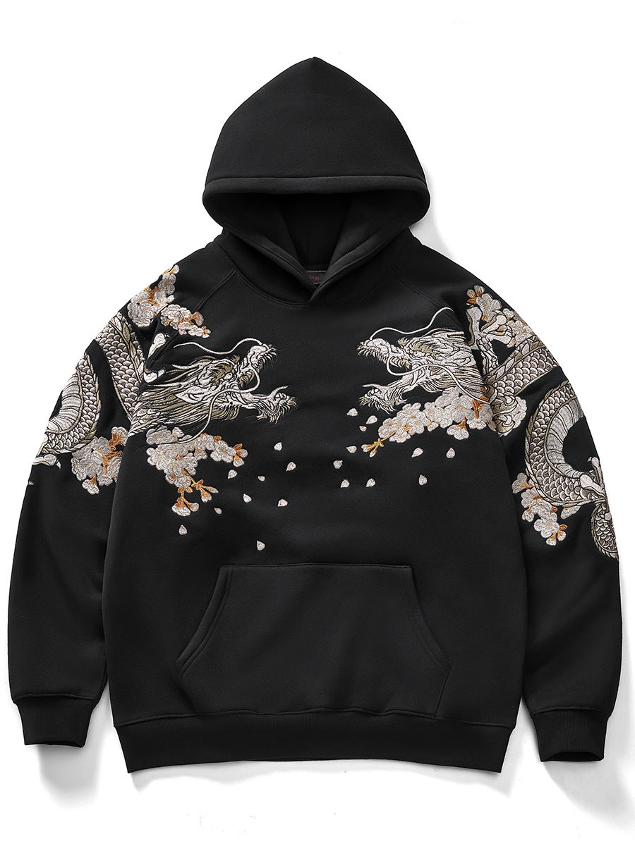 Dragon and Phoenix Embroidered Hoodie