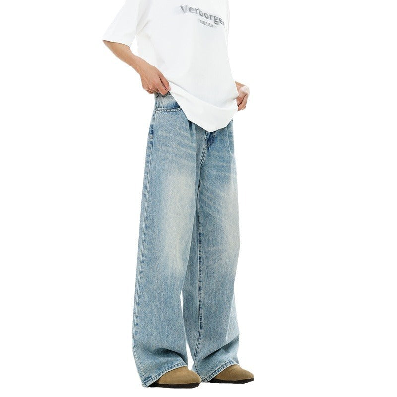Vintage Washed Wide-Leg Baggy Jeans