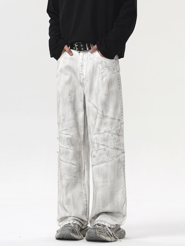Distressed White Denim Jeans