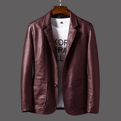 Premium Leather Suit-Collar Jacket