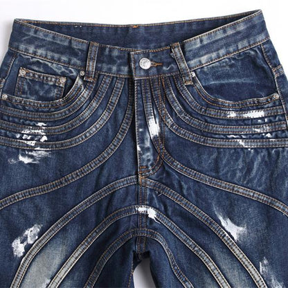 Slim Flare Patchwork Denim Jeans