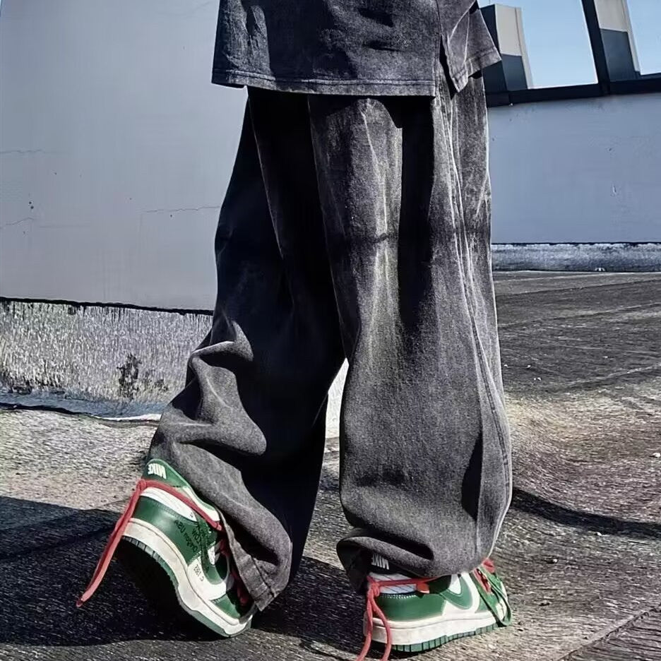 Retro High-Street Wide-Leg Pants