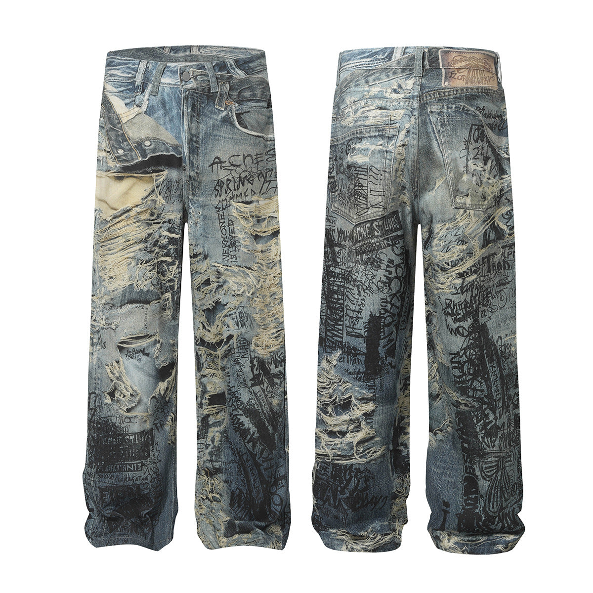 High street graffiti jeans