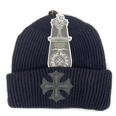 Embroidered Cross Knitted Beanie
