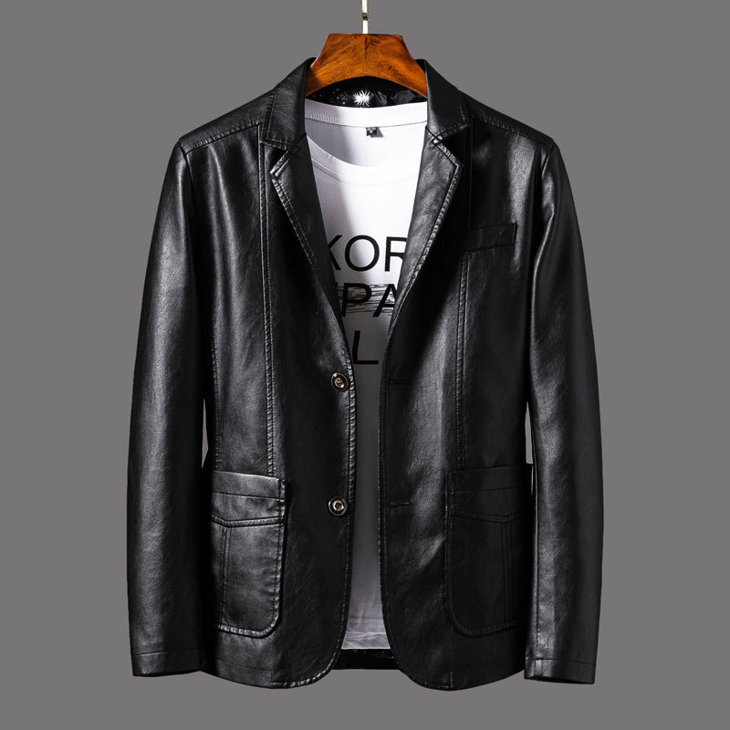 Premium Leather Suit-Collar Jacket