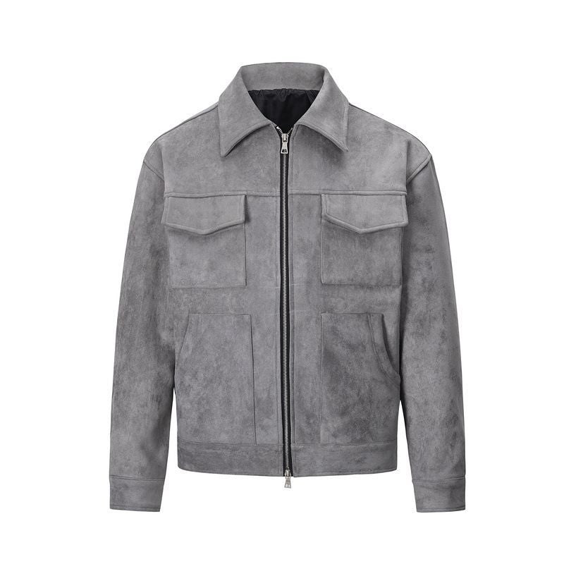 Modern Zip-Up Lapel Jacket