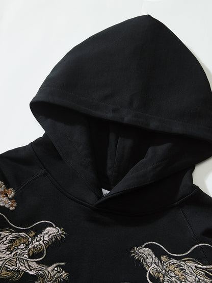 Dragon and Phoenix Embroidered Hoodie