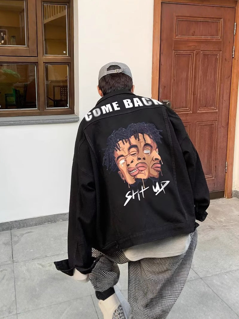 'Shut Up' Vaezion designer denim jacket