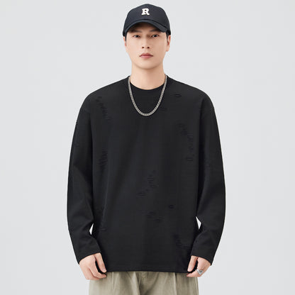 Vintage Distressed Long-Sleeve T-Shirt