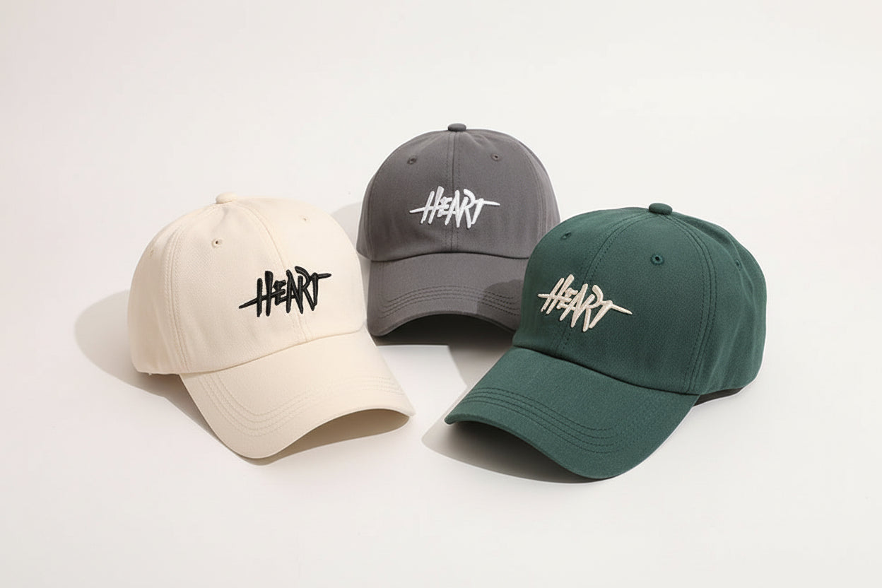 'Heart' Wide Brim Baseball Cap