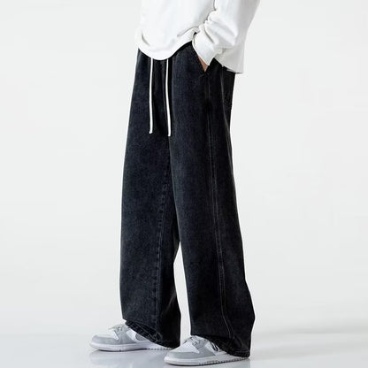 Retro Wide-Leg Straight Jeans
