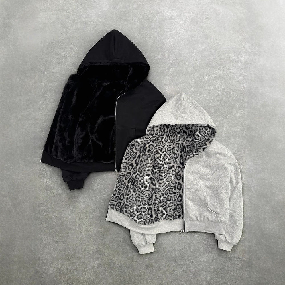 Reversible Leopard Street Hoodie