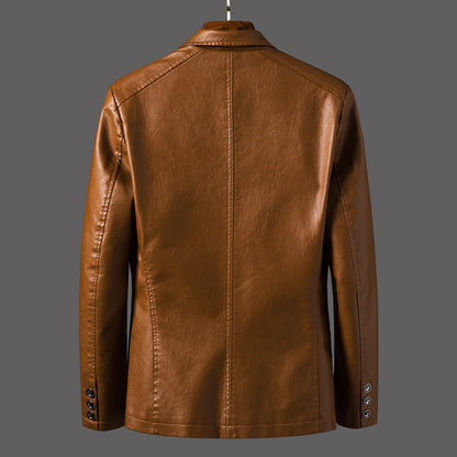 Premium Leather Suit-Collar Jacket