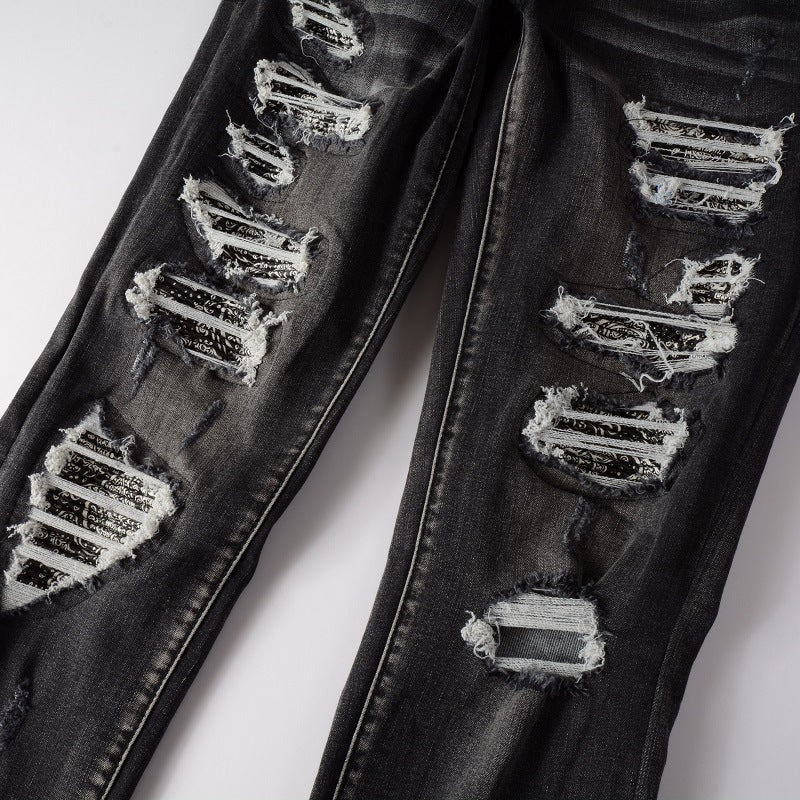 Slim-Fit Ripped Stretch Denim Jeans