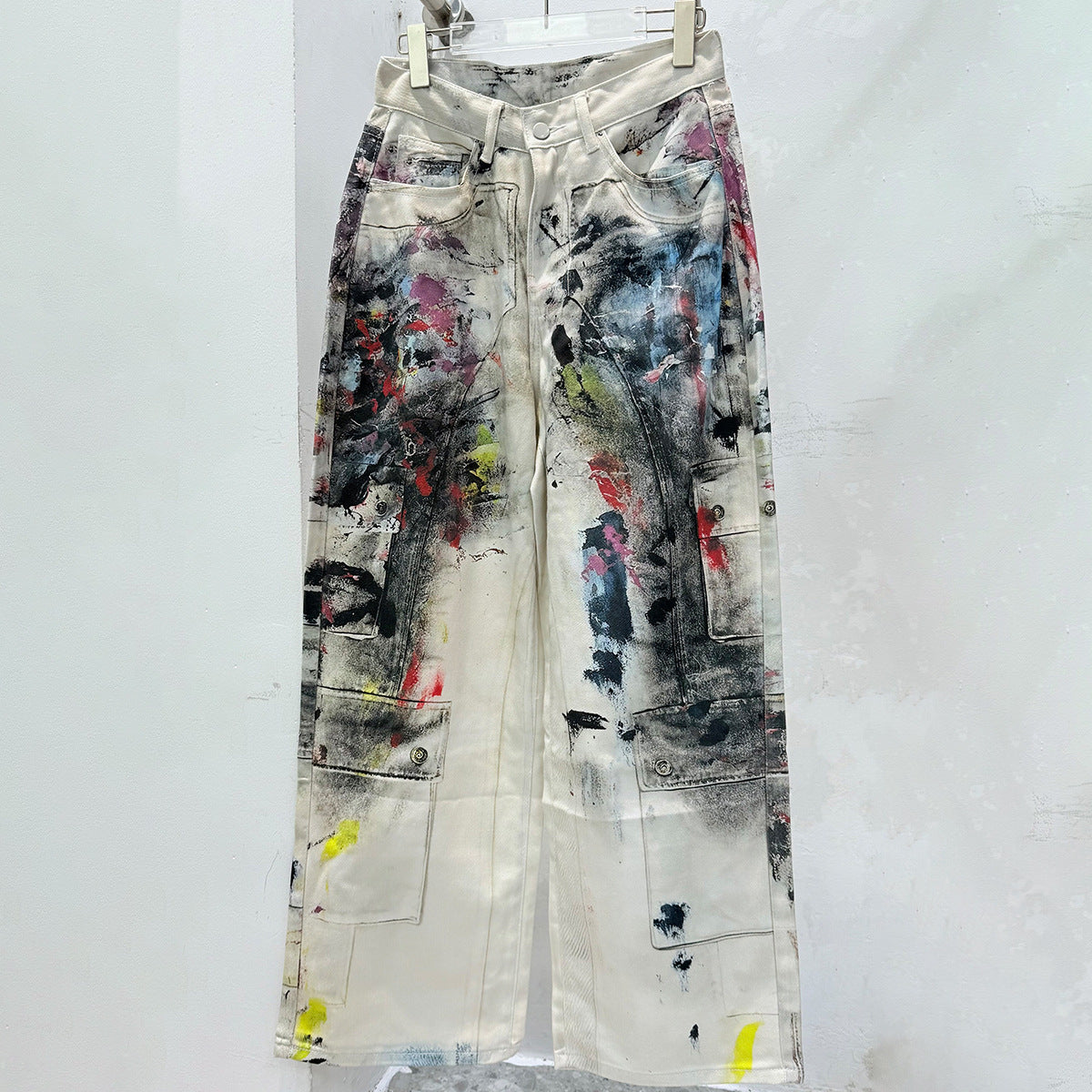 High-Street Graffiti Wide-Leg Jeans