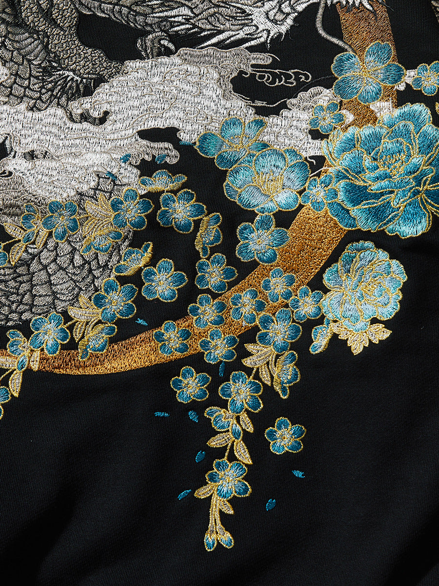 Dragon and Phoenix Embroidered Hoodie
