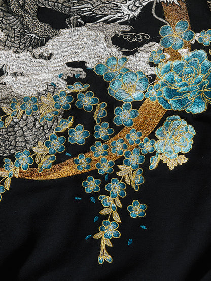 Dragon and Phoenix Embroidered Hoodie