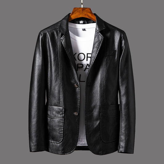 Premium Leather Suit-Collar Jacket