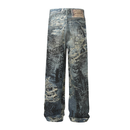 High street graffiti jeans