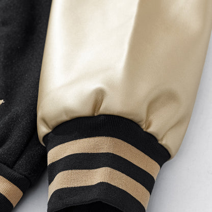 Golden Carp Embroidered Baseball Jacket