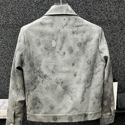 Vintage Tie-Dye Patchwork Lapel Jacket